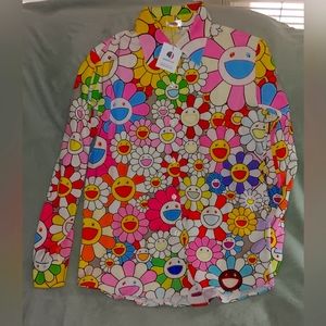 Happy face, flower juniors top
